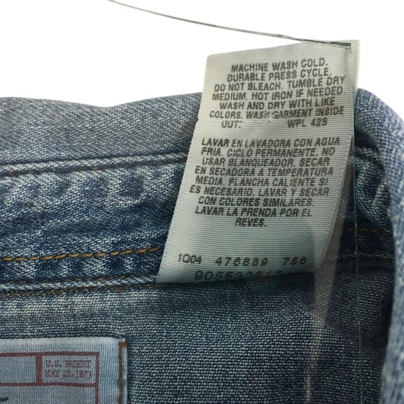 Levi Strauss Signature Denim Shirt Mens XL Blue Western Snap Front Pockets - Picture 4 of 16